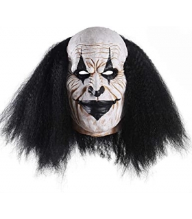 ماسک صورت جوکر دلقک خزنده با موی سیاه Creepy Clown Face Mask Scary Joker Masks for Halloween Black