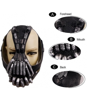 ماسک صورت بین شوالیه تاریکی لاتکس Waylike Scary Dark Horror Mask For Halloween Horror Costume Ball Latex Knight bane Masks