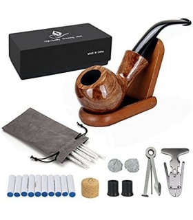 ست پیپ جویولدلف چوب گل رز همراه کلیه لوازم جانبی Joyoldelf Rosewood Tobacco Pipe Set with Wooden Stand