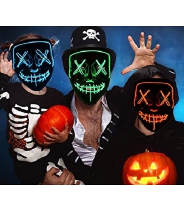 ماسک صورت پاپ ترند چشم ضربدری چراغ دار سه حالته Poptrend Halloween Mask LED Light up Mask