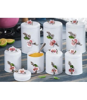 بانکه (جا ادویه ای) و پاسماوری ارشاکو هوم 7 پارچه گل ارکیده Ershaco home Grain tank 7-piece