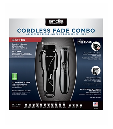 ماشین اصلاح سر و تریمر حرفه ای اندیس شارژی Andis Fade Combo Envy Li Clipper & Slimline Pro Li Trimmer 75020