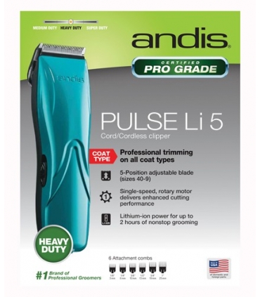 ماشین اصلاح حیوانات اندیس پالس لی 5 شارژی Andis Pulse Li 5 Cord/Cordless Animal Clipper 73515