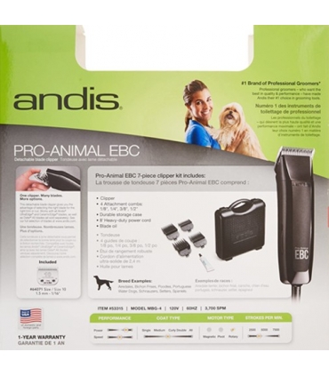 ماشین اصلاح حیوانات اندیس پرو انیمال ای بی سی Andis Pro-Animal EBC Detachable Blade Clipper 53315