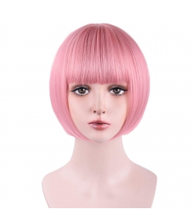 کلاه گیس مصنوعی زنانه رییکو مدل مصری سایز متوسط رنگ صورتی REECHO Wig for Women Princess Pink