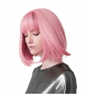 کلاه گیس مصنوعی زنانه رییکو مدل مصری سایز متوسط رنگ صورتی REECHO Wig for Women Princess Pink