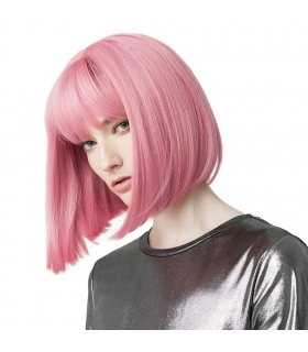 کلاه گیس مصنوعی زنانه رییکو مدل مصری سایز متوسط رنگ صورتی REECHO Wig for Women Princess Pink