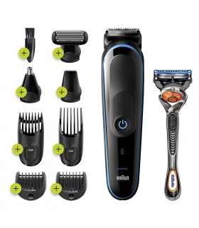 ماشین اصلاح سر و صورت براون بی سیم 9 در 1 بدن زن مو زن گوش و بینی خود تراش ژیلت Braun MGK5280 Hair Clippers for Men
