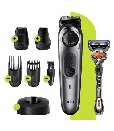 ماشین اصلاح سر و صورت بروان تریمر بدون سیم/ شارژی همراه خود تراش ژیلت Braun BT7240