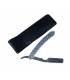 دسته تیغ اصلاح کرتزر فاینی استیل طرح لوزی همراه با کیف چرم KRETZER finny Stainless Steel Barber Razor