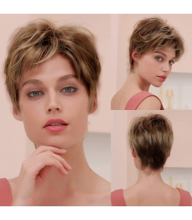 کلاه گیس زنانه اسویکینگ کوتاه مجلسی قهوه ای Swiking Pixie Cut Short Brown Curly Layered Wigs for Women