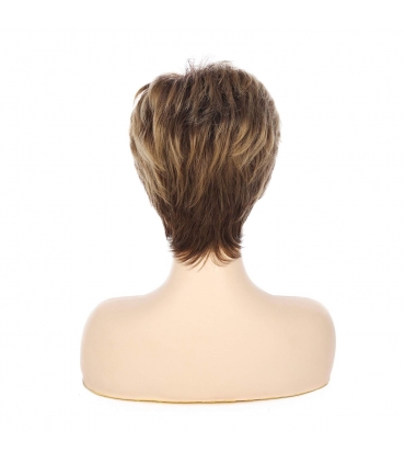 کلاه گیس زنانه اسویکینگ کوتاه مجلسی قهوه ای Swiking Pixie Cut Short Brown Curly Layered Wigs for Women