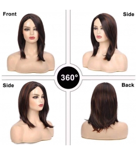کلاه گیس زنانه سالکس قهوه ای کوتاه Sallcks Short Brown Wig for Women