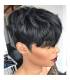 کلاه گیس زنانه یویان موی طبیعی چتری مشکی کوتاه Yviann Human Hair Short Wigs Wigs with Bangs Short