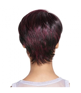 کلاه گیس زنانه بی اس دی مشکی شرابی جلو چتری کوتاه BraiSED Short Pixie Cut Hair Short Burgundy Hairstyles Wigs