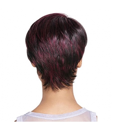 کلاه گیس زنانه بی اس دی مشکی شرابی جلو چتری کوتاه BraiSED Short Pixie Cut Hair Short Burgundy Hairstyles Wigs