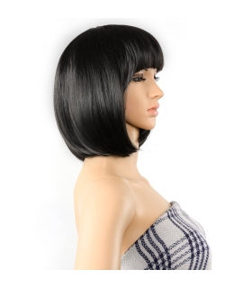 کلاه گیس زنانه آپتک مصری چتری کوتاه مشکی AGPTEK 13 Inches Short Bob Hair Wigs Black