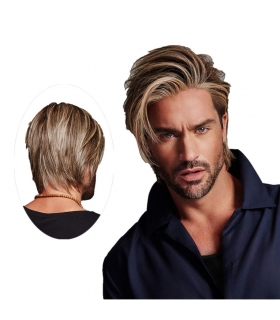 کلاه گیس مردانه اسویکینگ لیر بلوند قهوه ای کوتاه Swiking Men Wig Short Blonde Brown Layered Natural