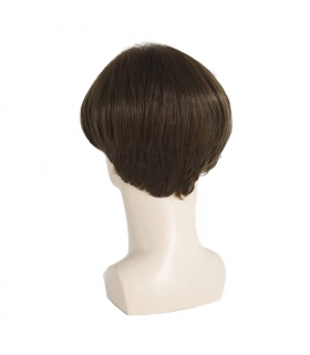 کلاه گیس مردانه اوکیا قهوه ای کوتاه Mens Brown Wig Short Straight Synthetic Coaplay Costume Full Wigs for Men (6 Inch)