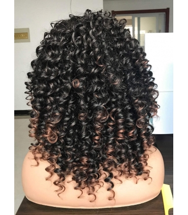 کلاه گیس زنانه فرفری متوسط آمبر بلوند CICI Short Curly Wigs for Women Brown Blonde Mixed Short Afro Curly Wig