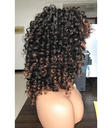 کلاه گیس زنانه فرفری متوسط آمبر بلوند CICI Short Curly Wigs for Women Brown Blonde Mixed Short Afro Curly Wig