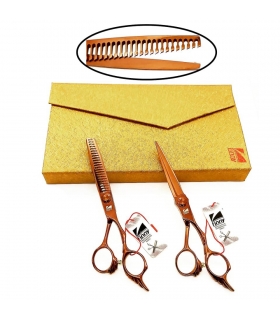 ست دو عددی قیچی آرایشگری کرتزر فینی کات و کوتاهی/پیتاژ 6 اینچ Kretzer Hair Finny FSC-60