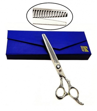 قیچی آرایشگری کرتزر فاینی پیتاژ 7 اینچ میکروتیس دار دسته قدرتی Kretzer Hair Finny FPS-70