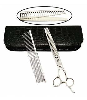 قیچی آرایشگری کرتزر فاینی پیتاژ 8 اینچ یکطرفه همراه شانه آرایشگری Kretzer Hair Finny FSP-80