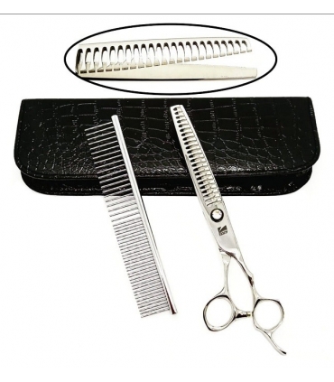 قیچی آرایشگری کرتزر فاینی پیتاژ 8 اینچ یکطرفه همراه شانه آرایشگری Kretzer Hair Finny FSP-80