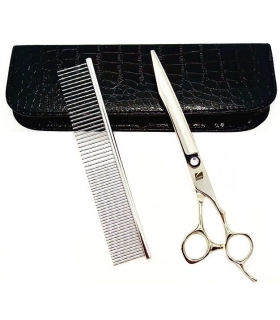 قیچی آرایشگری کرتزر فینی کات و کوتاهی 8 اینچ طرح کوسه Kretzer Hair Finny shark-80