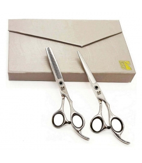 ست دو عددی قیچی آرایشگری کرتزر فینی کات و کوتاهی/پیتاژ 6 اینچ 25 درصد Kretzer Hair Finny FBkS-60