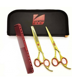 ست دو عددی قیچی آرایشگری کرتزر فینی کات و کوتاهی/پیتاژ 6 اینچ همراه شانه آرایشگری Kretzer Hair Finny FRG-60