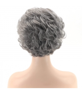 کلاه گیس زنانه تیشنینگ کوتاه حالت دار خاکستری TISHINING Short Gray Curly Wigs fo Hair Wig