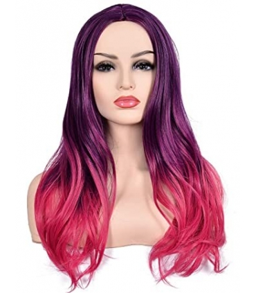 کلاه گیس تاپ کاسپلی زنانه مدل بلند و حالت دار دورنگ Topcosplay Women's Wig Long Wavy Hair