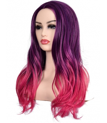 کلاه گیس تاپ کاسپلی زنانه مدل بلند و حالت دار دورنگ Topcosplay Women's Wig Long Wavy Hair
