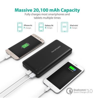 شارژر همراه (پاوربانک) راپاور ظرفیت 20,100 میلی آمپر ساعت RAVPower RP-PB043Turbo Portable Battery Pack
