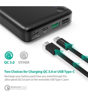 شارژر همراه (پاوربانک) راپاور ظرفیت 20,100 میلی آمپر ساعت RAVPower RP-PB043Turbo Portable Battery Pack
