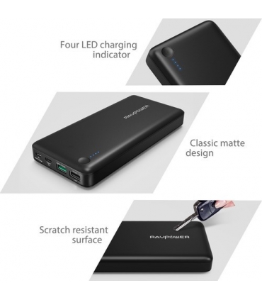 شارژر همراه (پاوربانک) راپاور ظرفیت 20,100 میلی آمپر ساعت RAVPower RP-PB043Turbo Portable Battery Pack
