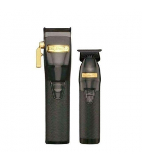 ست دو عددی ماشین اصلاح کلیپر و تریمر بابیلیس مشکی طلایی BABYLISS PRO LIMITED FX COLLECTION GUNMETAL & GOLD FXHOLPK2GMG