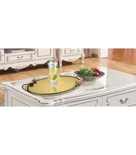 سینی ارشاکو هوم بیضی برنجی آنتیک میناکاری گنجشک و گل ارکیده سایز متوسط Ershaco home Antique brass oval tray