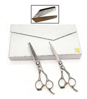 ست دو عددی قیچی آرایشگری کرتزر فینی کات و کوتاهی/پیتاژ 6 اینچ 25 درصد Kretzer Hair Finny FSS25 -60