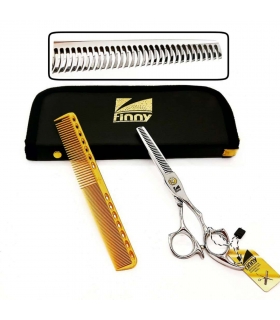 قیچی آرایشگری کرتزر فینی پیتاژ 6 اینچ یک طرفه پیچ طلایی Kretzer Hair Finny FGP-60