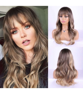 کلاه گیس چتری بلوند تیره