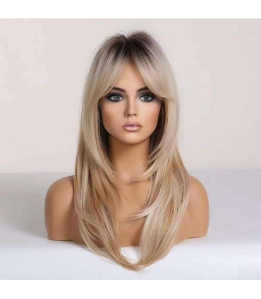 کلاه گیس بلند آمبره بلوند یخی