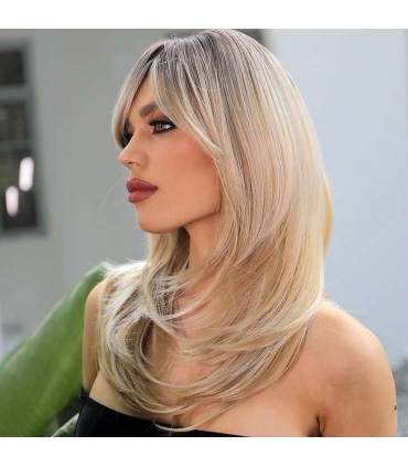 کلاه گیس بلند آمبره بلوند یخی