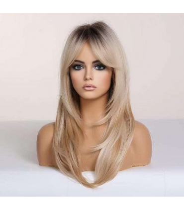 کلاه گیس بلند آمبره بلوند یخی