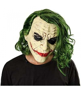 ماسک صورت ام.او.ام.او جوکر ترسناک با موی سبز (فیلم مبارز3 جوکر 2019) M.O.M.O Joker Mask Scary Halloween Latex Masks for Adult