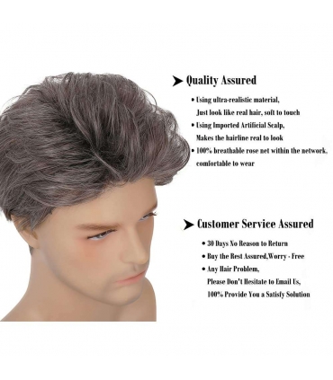 کلاه گیس مردانه کوتاه میکس قهوه ای خاکستری
