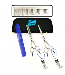 ست دو عددی قیچی آرایشگری کرتزر فینی کات و کوتاهی/ پیتاژ 6 اینچ دو دوم استریت Hair Finny FSB2-60