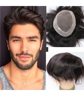 پوستیژ (کلاه گیس) مردانه موی صد در صد طبیعی انسان مشکی متوسط Men's WBM 1721 professional wig natural human hair medium black